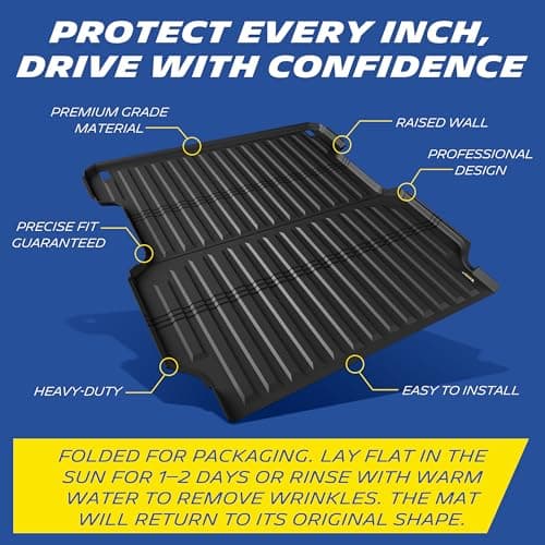 Michelin Truck Bed Mat for 2017-2024 2025 2026 Honda Ridgeline - 5.3 FT 64" Car Bed, All-Weather Truck Bed Liner, Custom Fit, Durable, 100% Virgin TPE Bedliner, Non-Slip