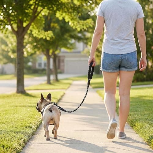 PETESCORT Strong Heavy Duty Dog Leash for Large Dogs with Padded Handle - 6FT,10FT,15FT,30FT,50FT Long Dog Leads, Durable Pet Training Leash for Medium & Small Dogs (6FT1/2Inch,Black)