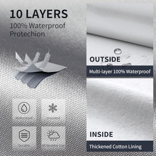Chevy C10 Truck Cover Custom Fit 1960-1987 Regular Cab Short Bed(6.5') with Door Zipper, 10 Layers Outdoor Heavy Pickup Truck Cover Waterproof All Weather, Wind Dust Sun Protector.