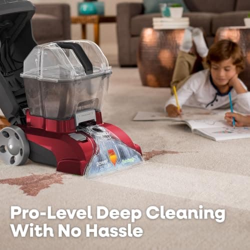Hoover PowerScrub Deluxe Carpet Cleaner Machine, Deep Cleaning Carpet Shampooer Machine, SpinScrub Brushes, HeatForce Drying, Pet & Upholstery Tools, Pair with Hoover Carpet Cleaner Solution