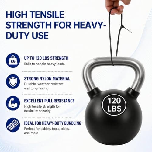 Zip Ties 12 inch, 100 Pack Heavy Duty Black Zip Ties with 120 lbs Tensile Strength, Self-Locking Nylon Cable Ties,Wire Ties for indoor and outdoor use.