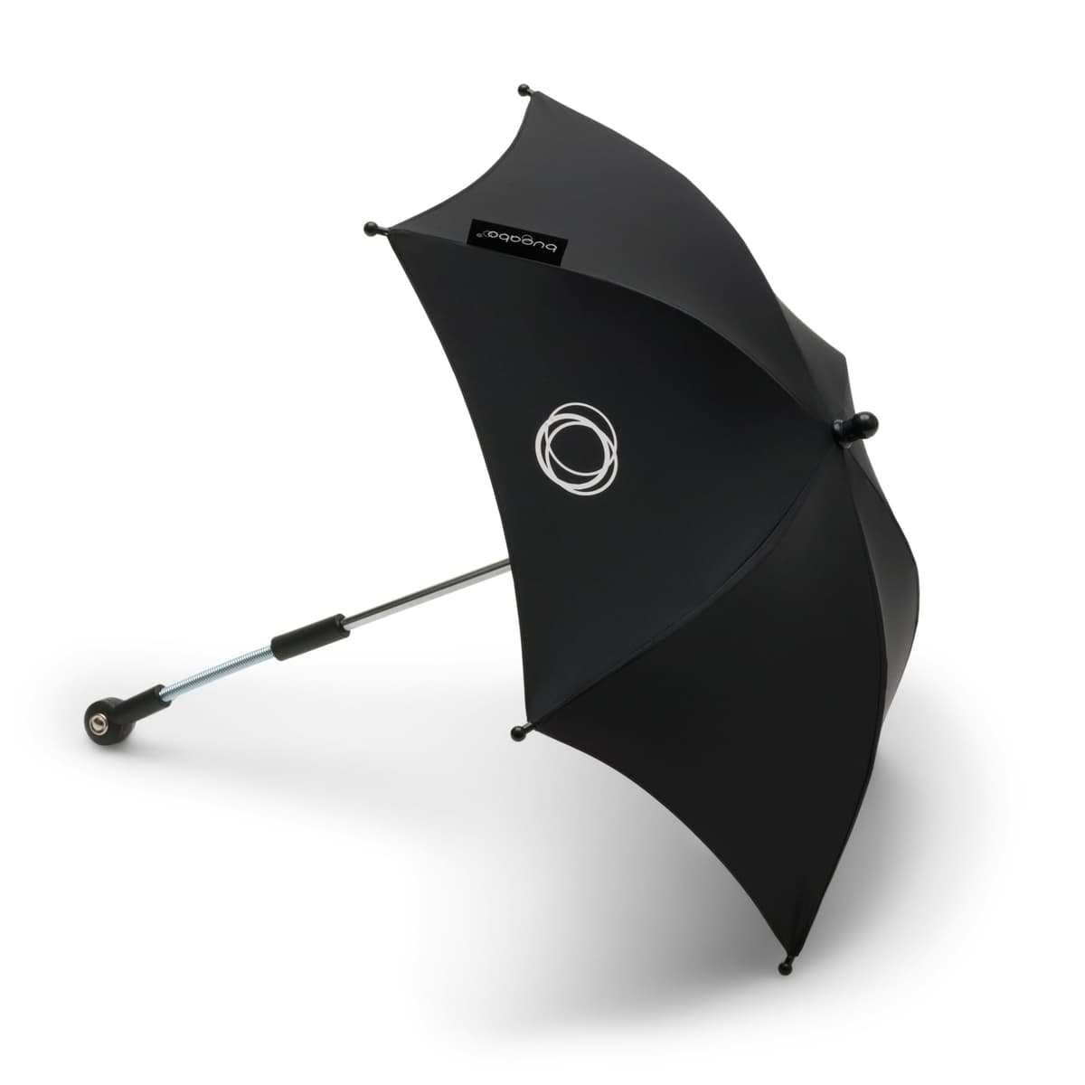 Sombrilla+ Bugaboo, Compatible con todos los carritos Bugaboo, Tejido de protección solar UPF 50+ para una protección solar óptima, Conexión con un clic y mecanismo de fácil ajuste, Negro