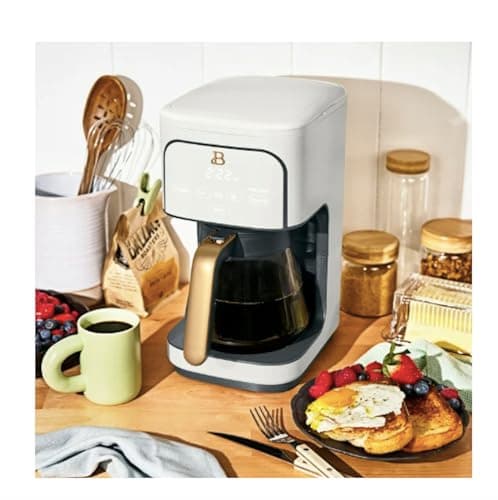 Beautiful 12-Cup Programmable Drip Coffee Maker by Drew Barrymore (White)