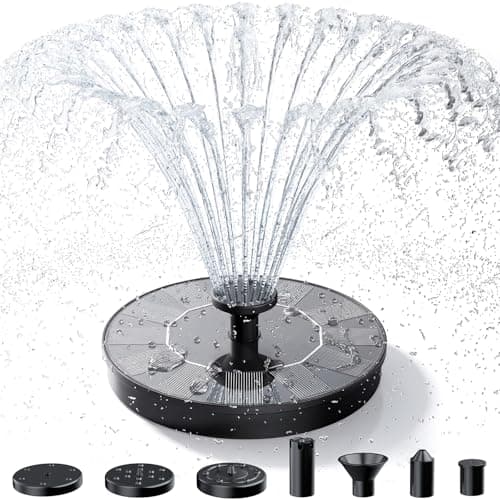 AISITIN Solar Fountain, Solar Bird Bath Fountains Pump with 6 Nozzles, 2026 Upgraded Free Standing Floating Solar Powered Water Fountain Pump for Bird Bath, Garden, Pond, Pool and Outdoor