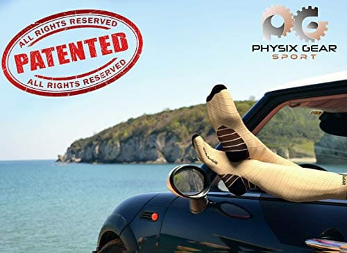Physix Gear Sport Compression Socks Women & Men 20-30 mmHg, Graduated Men & Women Compression Socks for Travel, Pregnancy, Nude/Beige, L/XL