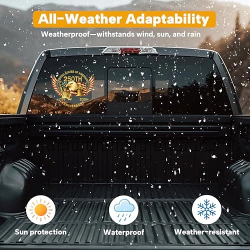 2PCS 250th Anniversary USA Car Window Decal Sticker,1776-2026 American Independence Commemorative Sticker,USA Patriotic 4th of July Vinyl Bumper Stickers for Car, Pickup Truck, SUV (Eagle Wings)