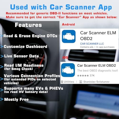 VEEPEAK OBDCheck BLE Bluetooth OBD2 Scanner Car OBD II Diagnostic Scan Tool Check Engine Code Reader for iOS and Android
