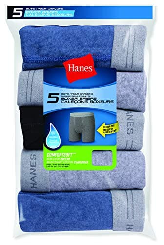 Hanes boys 5 Pack Breathable Boxer Briefs, Assorted, Medium US
