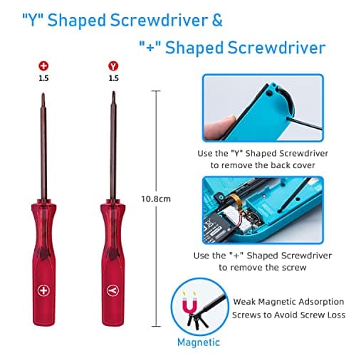 Mcbazel Joycon Joystick Replacement for Nintendo Switch, Switch OLED, Switch Lite(NOT for Switch 2) - 3D Replacement Joystick Analog Thumb Stick with +&Y-Screwdriver, Pry Tool, Tweezer Kit