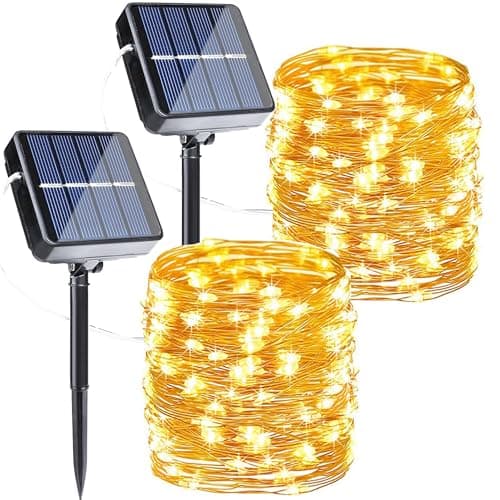 Joomer Solar Fairy Lights, 2-Pack Total 80FT 240LED Lights, Warm White