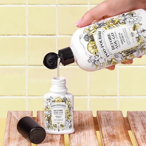 Poo-Pourri Before-You-Go In a Pinch Toilet Spray, Travel Essentials, Original Citrus .34 Fl Oz, Up to 20 Uses, On-The-Go Bathroom Odor Deodorizer with Essential Oils, TSA Approved Size, Lemon Bergamot