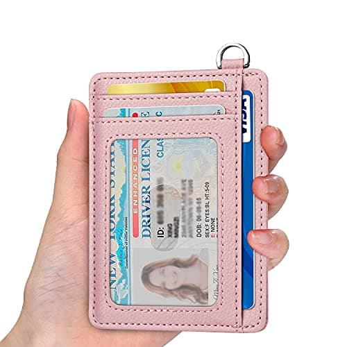 EcoVision Slim Minimalist Front Pocket Wallet, RFID Blocking Credit Card Holder Wallet with Detachable D-Shackle for Men Women