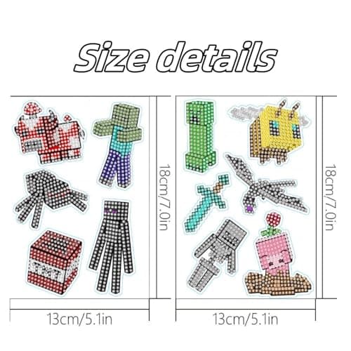 TRUZ Kids Diamond Painting Stickers Kits,5D DIY Diamond Painting Kits Gem Art Crafts for Children Diamond Dots Mosaic Kits for Girls,Boys and Adults (Game Characters)