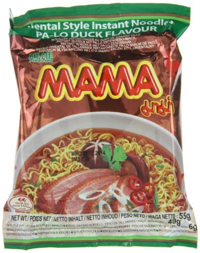 Mama Oriental Style Instant Noodles, Savory and Chewy Spicy Ramen, Par Lo Duck Flavor, Instant Asian Food for Lunch or Snack 24 Packs