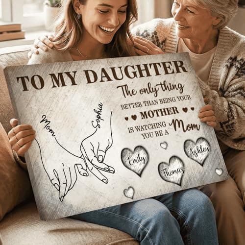 GABITA Personalized Mother-Daughter Wall Art Canvas, The Only Thing Better Than Being Your Mother, New Mom Gift, Mother's Day Canvas, Gifts for Daughter