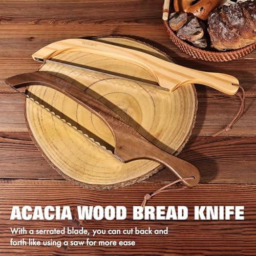 RAPSAKEMOH Bread Knife for Homemade Bread sourdough,Bread slicer for Homemade Bread, Sourdough bread knife, Baguettes and More Cuts Thin,Bow Design Easy to Cutting Even Slices