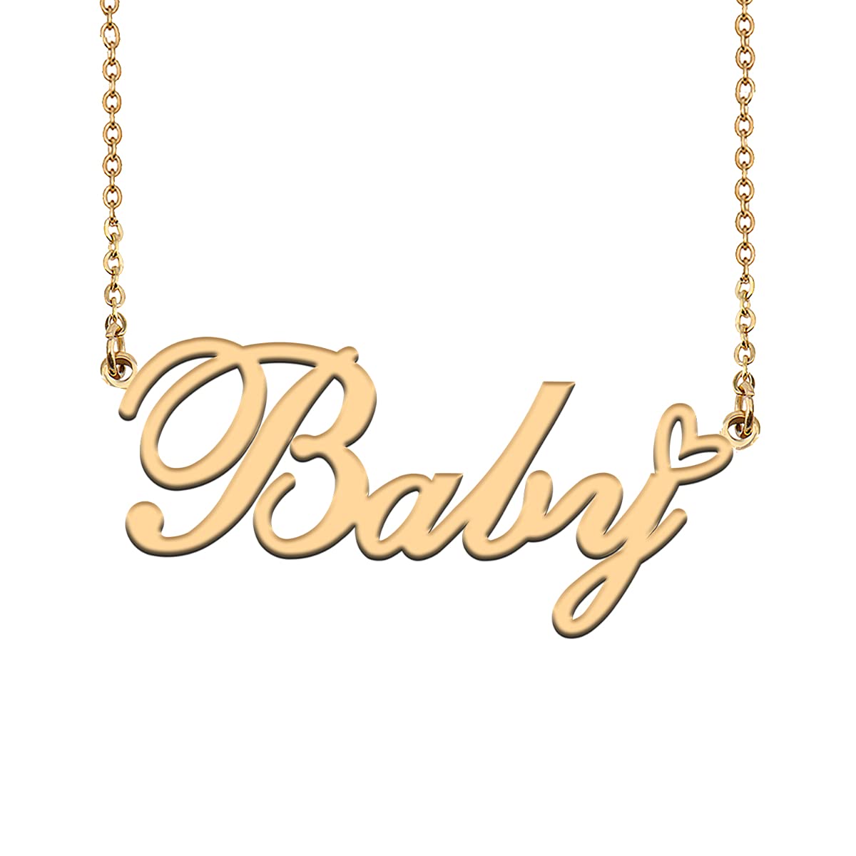 HUAN XUN Custom Name Necklaces Personalized Necklace with Name 18k Gold Plated Heart Stainless Steel Customized Jewelry Gifts for Women Mother Day Christmas Birthday