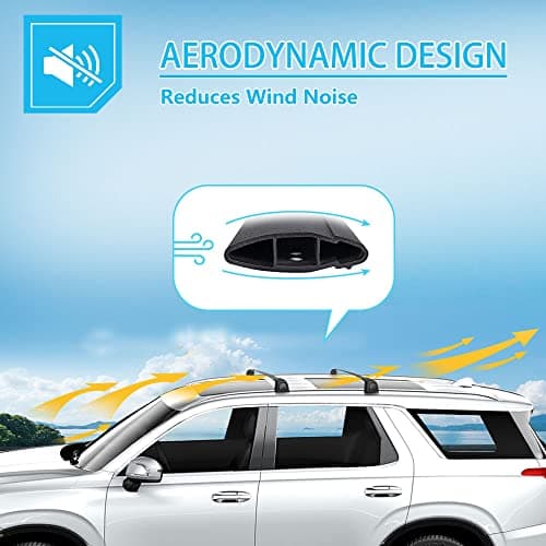 Upgraded Silent Roof Racks for 2018-2023 Hyundai Kona and Electric Models, Deepace Cross Bars for Rooftop Cargo Carrier Bag Kayak Bike Snowboad