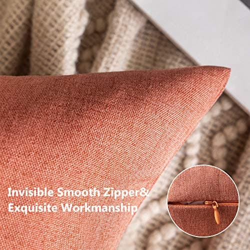 MIULEE Pack of 2 Decorative Outdoor Solid Waterproof Throw Pillow Covers Garden Farmhouse Cushion Cases for Patio Tent Balcony Couch Sofa 18x18 inch Coral Red