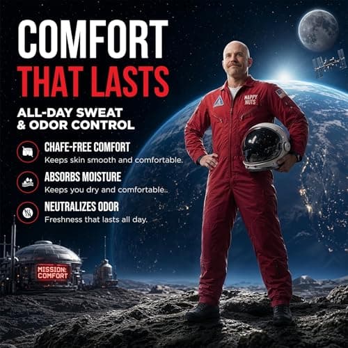 Happy Nuts Comfort Cream Deodorant For Men: Anti-Chafing Sweat Defense, Odor Control, Aluminum-Free Mens Deodorant & Hygiene Products for Men's Private Parts