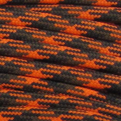 Paracord Planet 100 Foot Hanks of 550 Type III 7 Strand Paracord (Blaze Orange Camo 100 Feet)