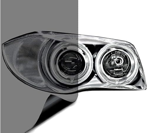 VViViD Smoke Black Gloss Vinyl Headlight Foglight Transparent Tint Wrap Self-Adhesive (16" x 48" w/ Detailer and Felts)