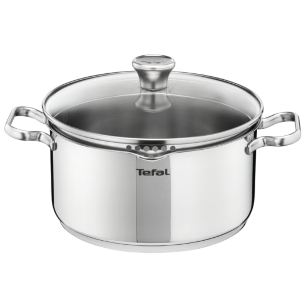 Tefal Duetto - Cacerola de 20 cm, Apto inducción, Thermo-Fusion, apto lavavajillas y horno, marcas de medición, acero inoxidable
