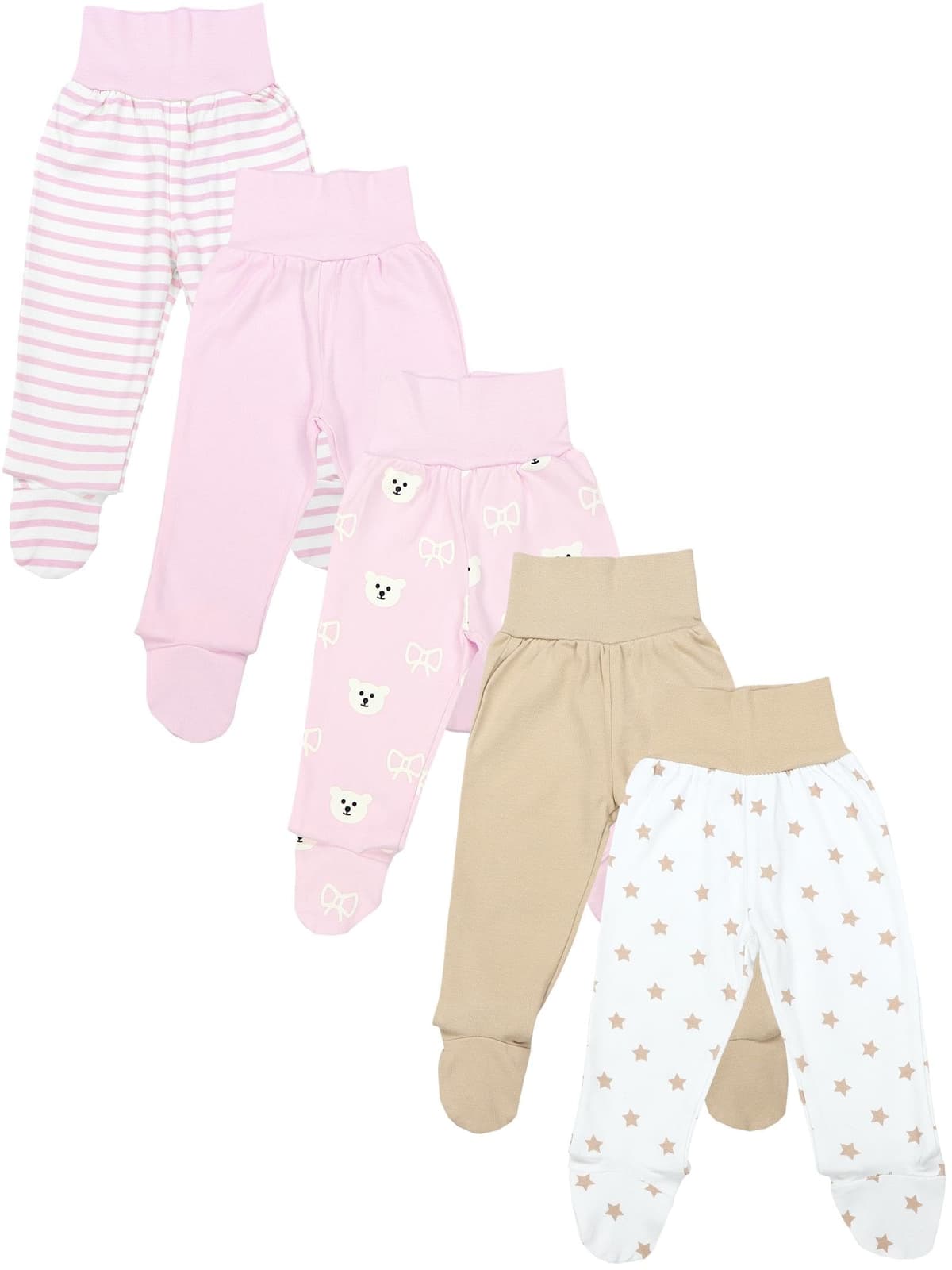 TupTam Pantalón con Pies de Bebé NIños NIña Pack de 5