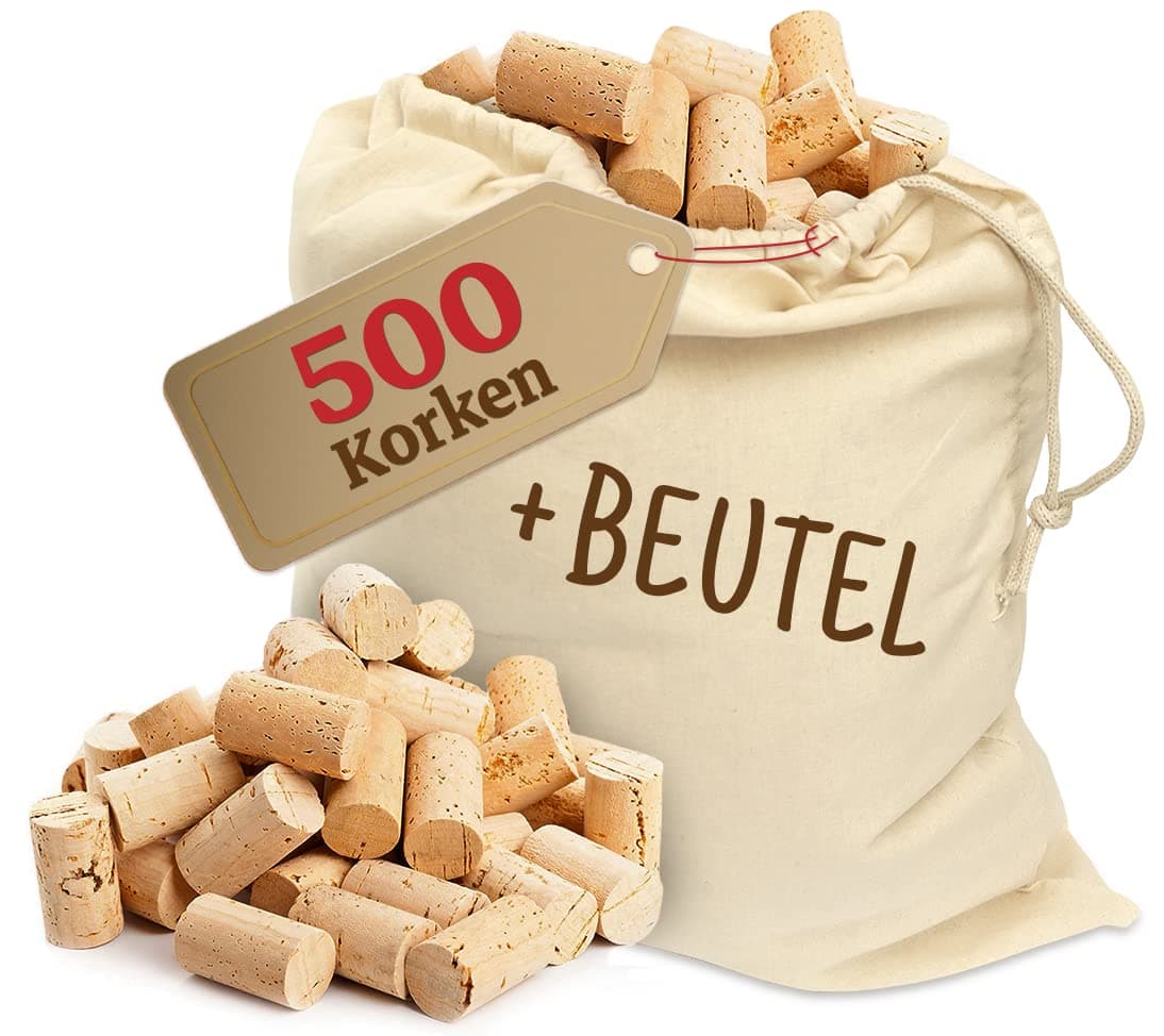 ELES VIDA 500 Nuevos tapones artesanales - tapones de corcho de botella como corchos de vino para decorar, embellecer, manualidades - tapones de corcho natural como accesorios de artesanía para niños