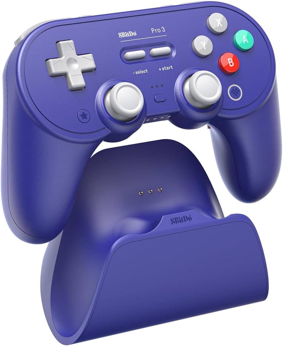 8BitDo Pro 3 Bluetooth Controller for Switch/Switch 2 – TMR Joysticks, Swappable ABXY Buttons, Pro Back Buttons, Charging Doc