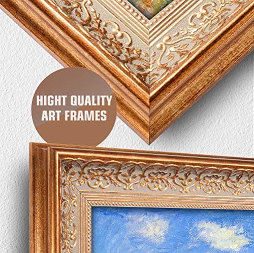 The Cliff Walk at Pourville by Claude Monet Framed Size:34.5x28.5 inches,Image Size:30x24 inches World Classic Reproductions For HomeDecor,Vintage Pattern Gold Frame