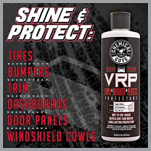 Chemical Guys VRP Protectant & WonderWave Applicators Kit - 16 oz Vinyl, Rubber, and Plastic Dressing with Foam Applicators - Restores Your Car's Interior & Exterior Surfaces