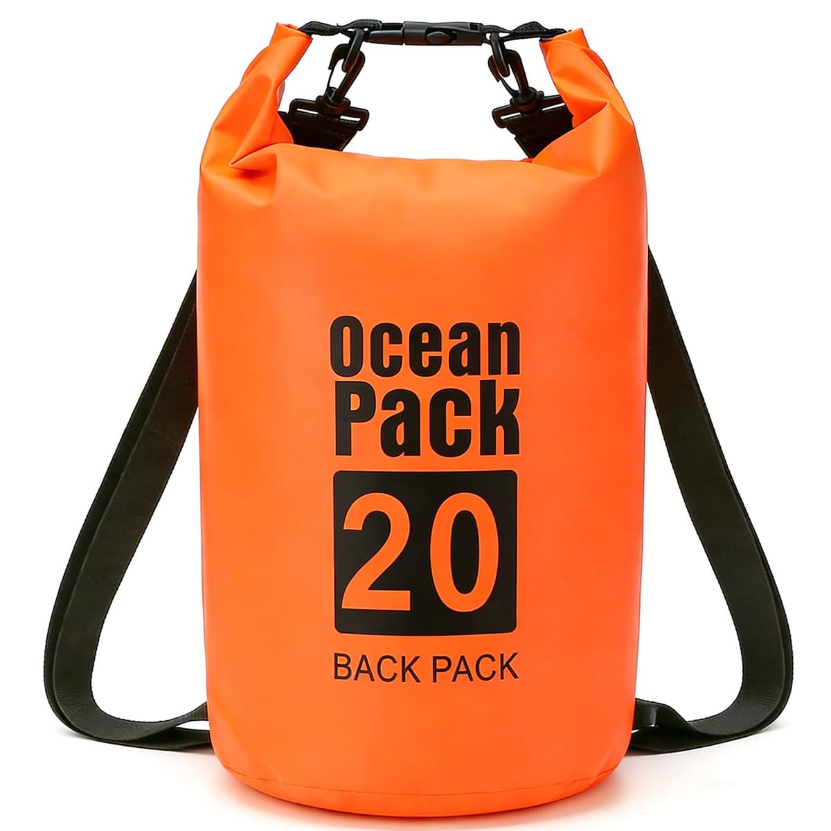 PQETBV Bolsa Estanca, 20L Bolsa Impermeable Mochila Estanca, Bolsa Seca con Correa de Hombro Ajustable para Barcos, Kayak, Pesca, Rafting, natación, Camping, Snowboard