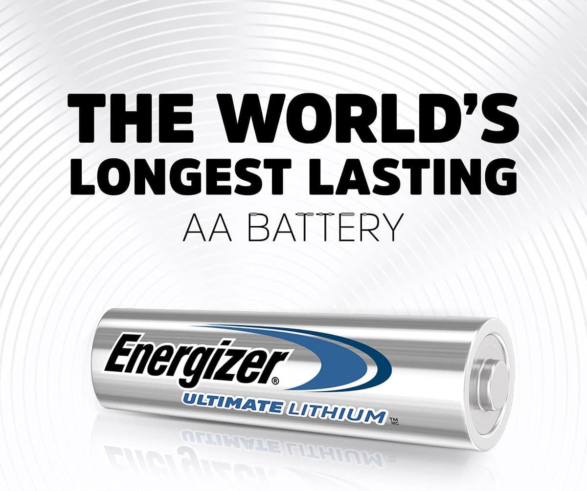 Energizer Ultimate Lithium AA Batteries (4 Pack) - World's Longest Lasting Double A Battery - Ideal For High Drain Devices - 100% Recyclable Plastic Free Packaging - 25 Year Shelf Life