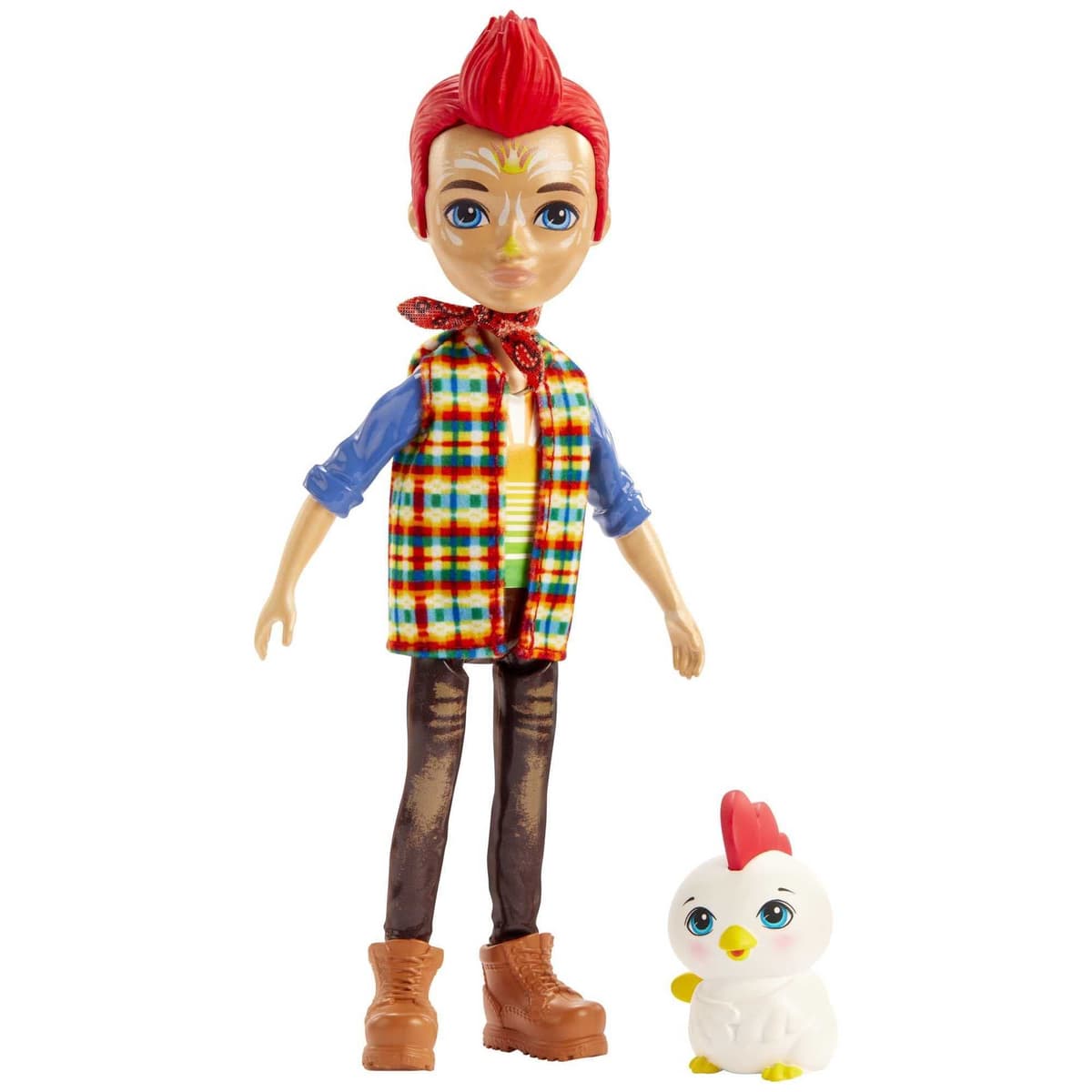 Enchantimals Muñeca Redward Rooster con Mascota Cluck (Mattel GJX39)