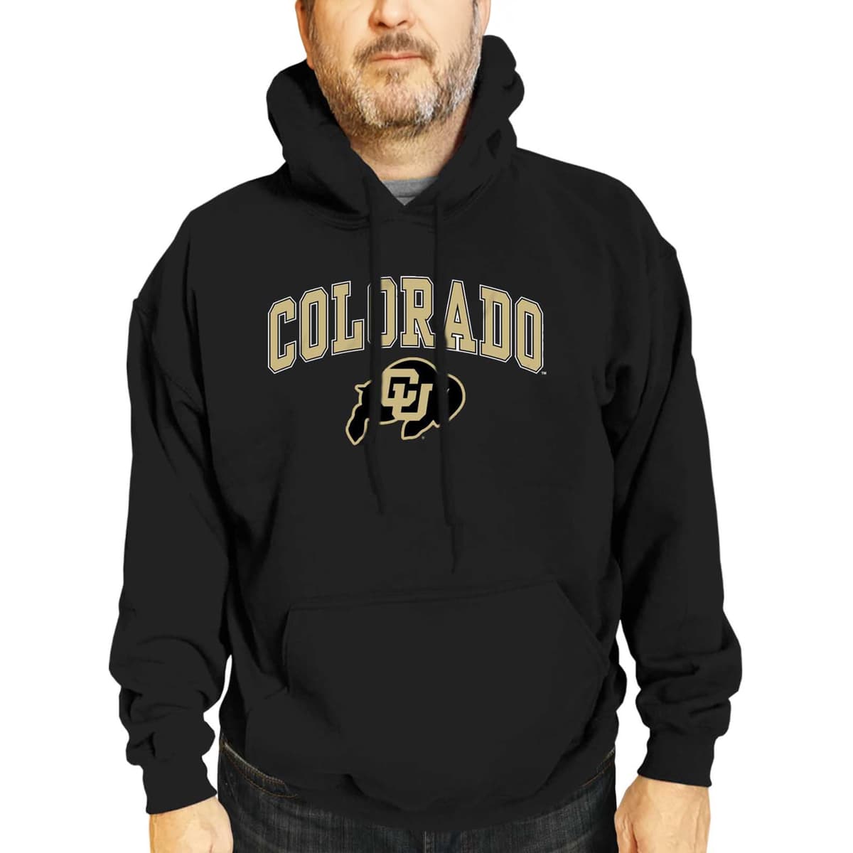 Campus Colors NCAA Adult Arch & Logo Soft Style Gameday Hooded Sweatshirt - Officially Licensed Product