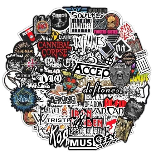 BulbaCraft Legendary Rock Band Stickers – Heavy Metal Laptop Decals - Vinyl Band Stickers for Adults, Rock Stickers and Decals, Gifts for Women & Men
