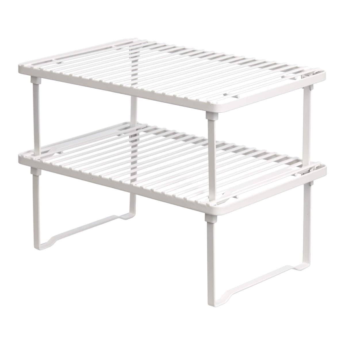 Amazon Basics Estantes de cocina apilables para almacenaje, Blanco, 20.3 D x 31.6 W x 11.4 H cm