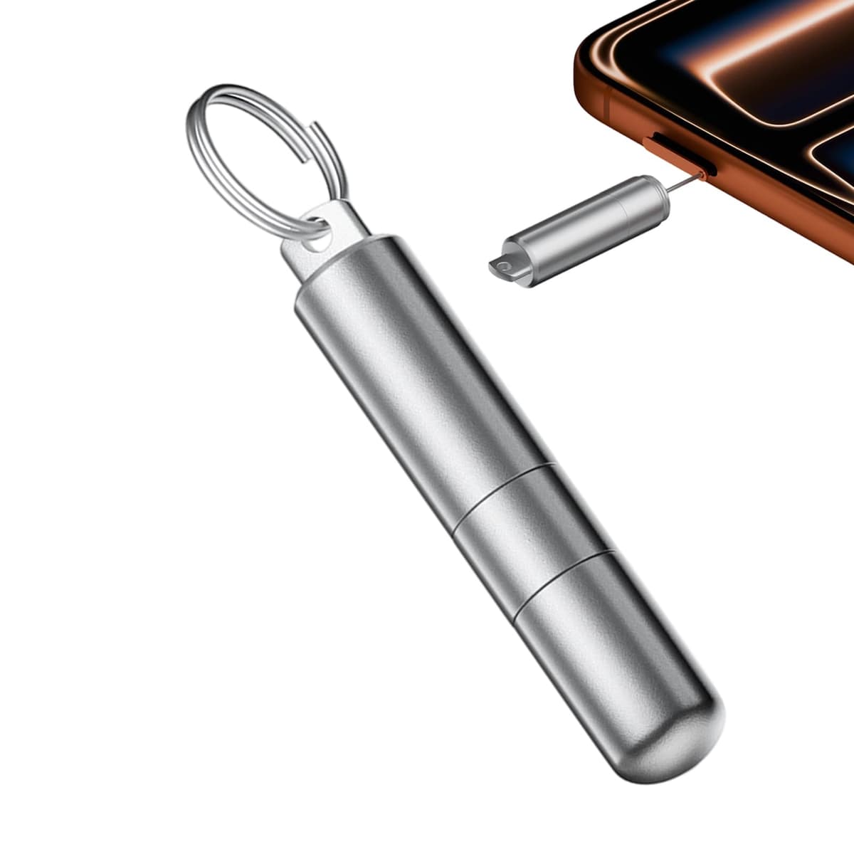 GjnjfdF SIM Card Ejection Tool - Phone Key Ring Tray Ejector Needle | Precision Cleaning Brush for Smartphone Charging Port Jack, Smartphone Tablet Electronics Travel