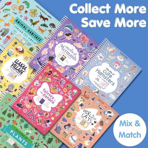 Animals Habitat 500+ Kids Sticker Book by Cupkin Toddler Airplane Travel Activity Coloring and Sticker Book, Road Trip Essentials, 12 Coloring Pages + 12 Scenes for Ages 2–8 Years