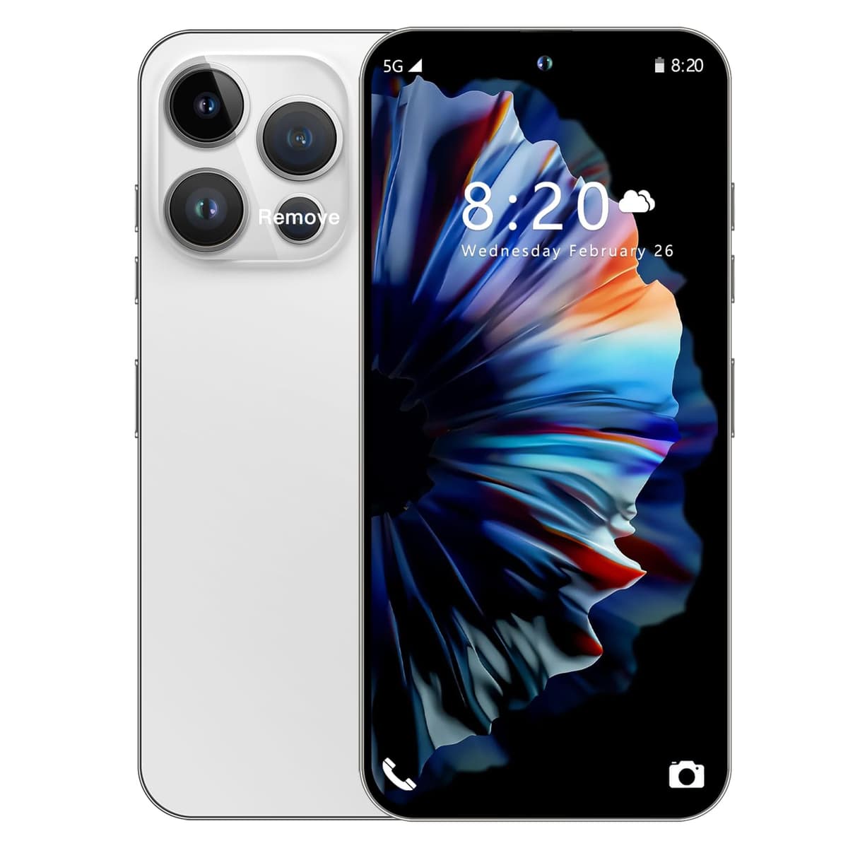 14 PM Unlocked Cell Phone,Smartphone Long Battery Life 6.82" HD Screen Unlocked Phones, 16+512GB Android 13.0 with 128G Memory Card, Dual SIM/Fingerprint Lock/Face ID/GPS (White)