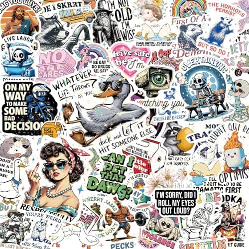 Bluradio 200PCS Holographic Sarcastic Meme Stickers for Adults (Dirty)