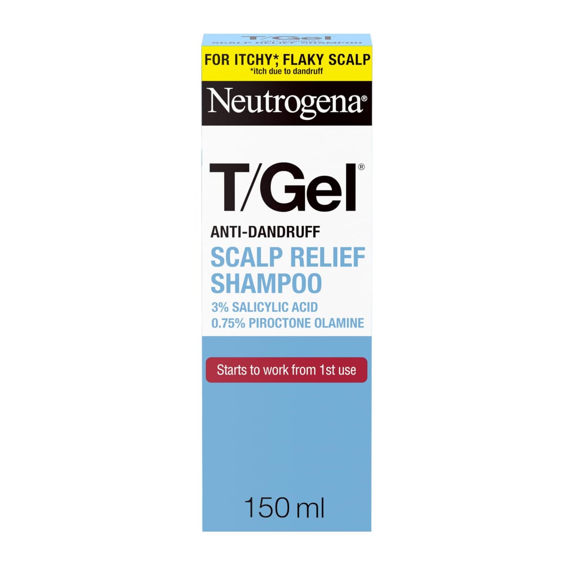 Neutrogena T/Gel Scalp Relief Anti-Dandruff Shampoo (150ml) With 3% Salicylic Acid, Suitable for Those Prone to Scalp Psoriasis and Seborrhoeic Dermatitis