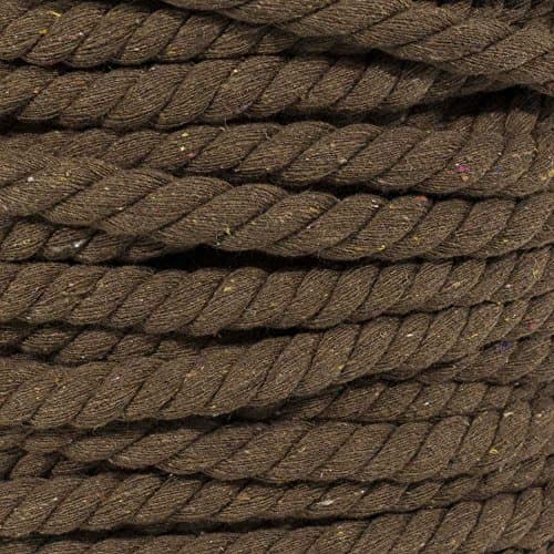 Super Soft 3 Strand Twisted Cotton Rope (Brown, 1/2 Inch x 10 Feet)