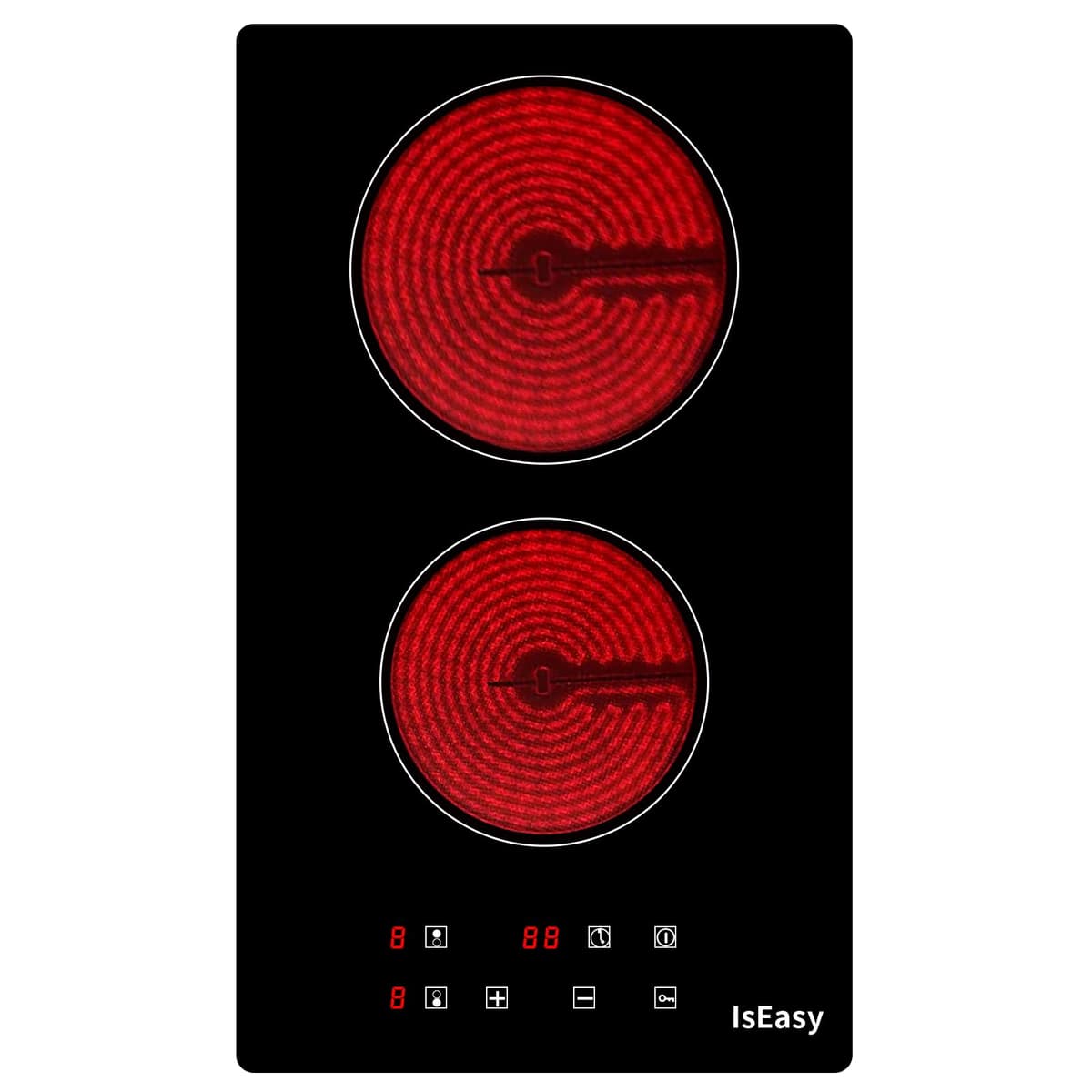 Placa Vitrocerámica 2 Fuegos, Encastrable Placa Vitrocerámica 2 Fuegos - 3000W, 29cm