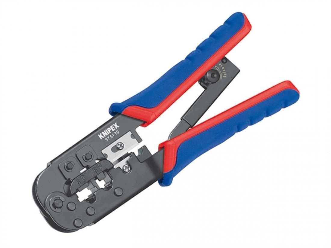 Knipex 97 51 10 SB Crimping Pliers for Western plugs RJ 11/12 in blister packaging