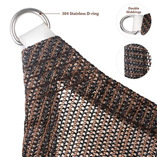 Eden's Decor Straight Flat-Edged Sun Shade Sail Rectangular 5' x 7' Brown UV-Blocking Outdoor Canopy Fabric Cloth Awning for Pergola Patio Garden Backyard Custom Size
