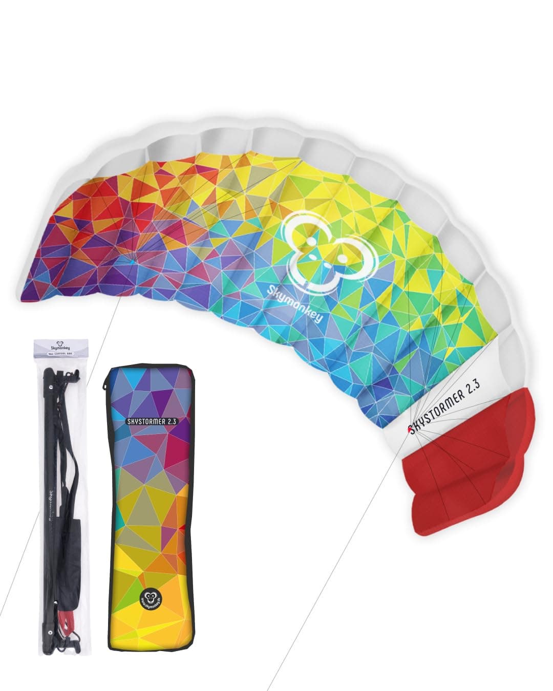 Skymonkey Skystormer Parafoil Cometa acrobática Ready 2 Fly - 180 cm / 230 cm Envergadura