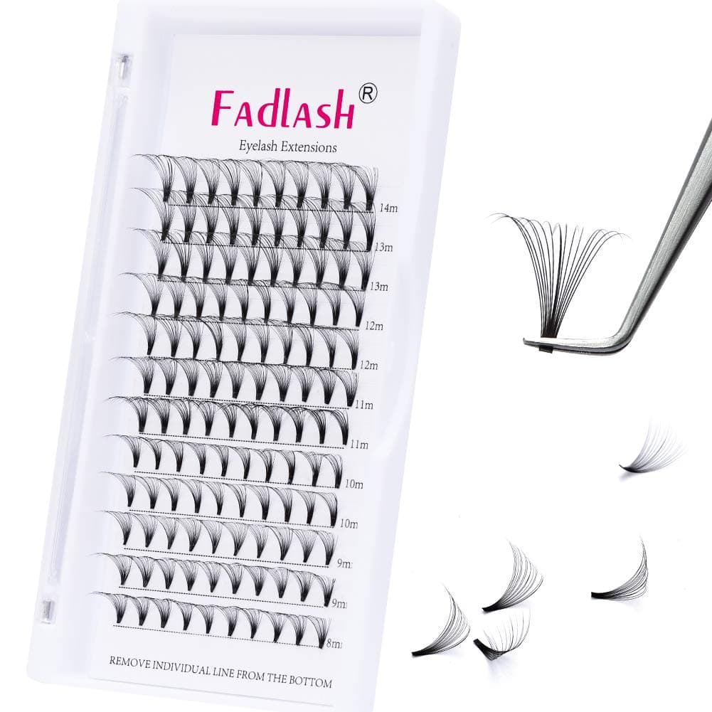 Russian Volume Lashes 16D 0.07 C Curl Mix Tray - Premade Fan Lashes (8-14mm)