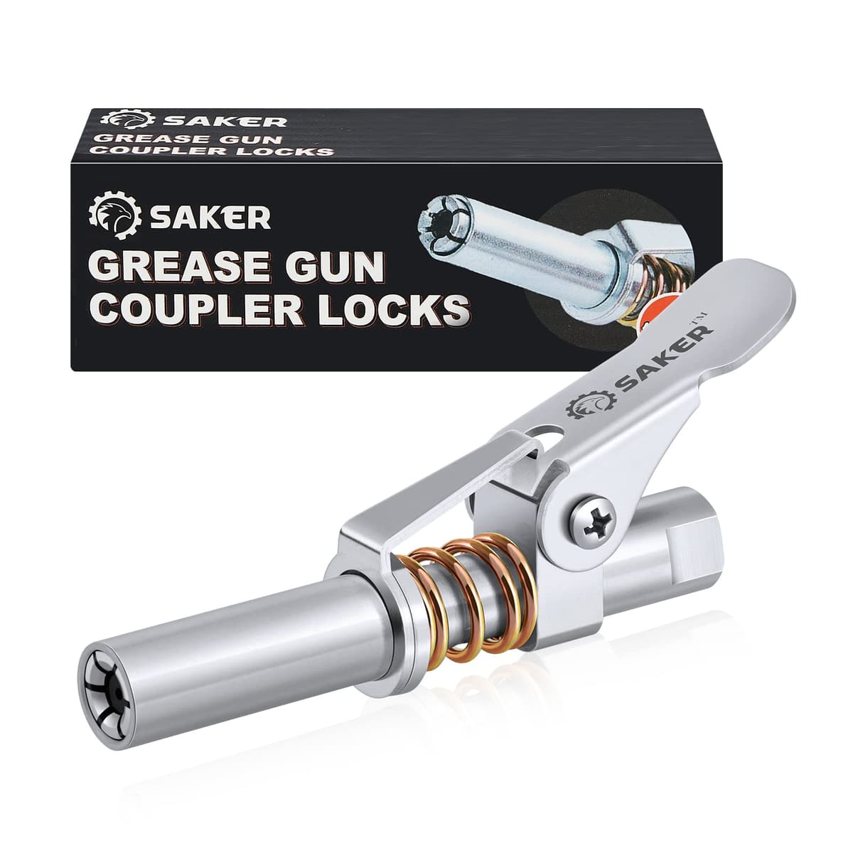 Saker Grease Gun Coupler,Compatible with All Grease Guns 1/8'' NPT Fittings(Suitable for diameters Greater Than 14mm,Upgrade to 14000 PSI, New Version 1PC